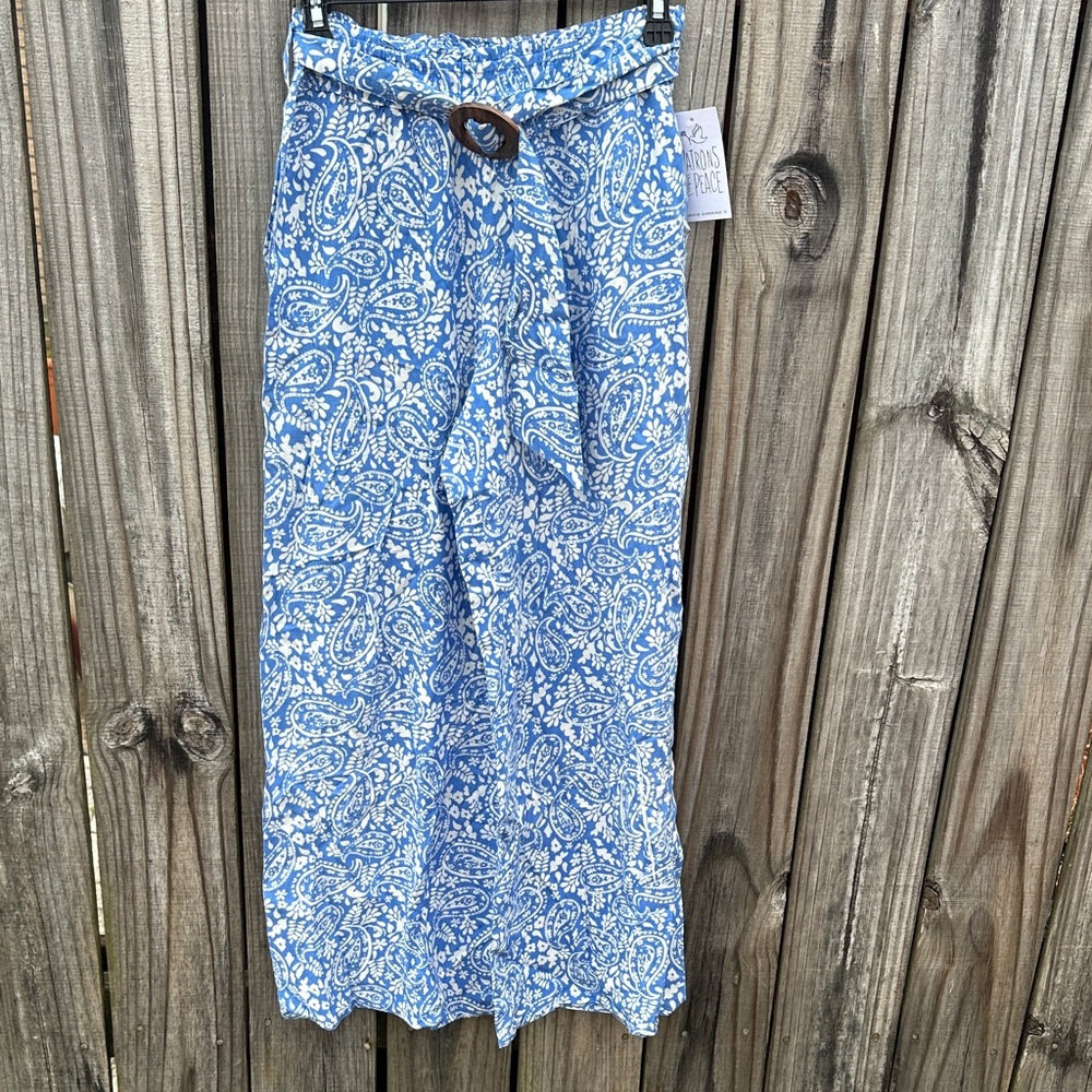 Patrons of Peace Blue and White Floral Pants